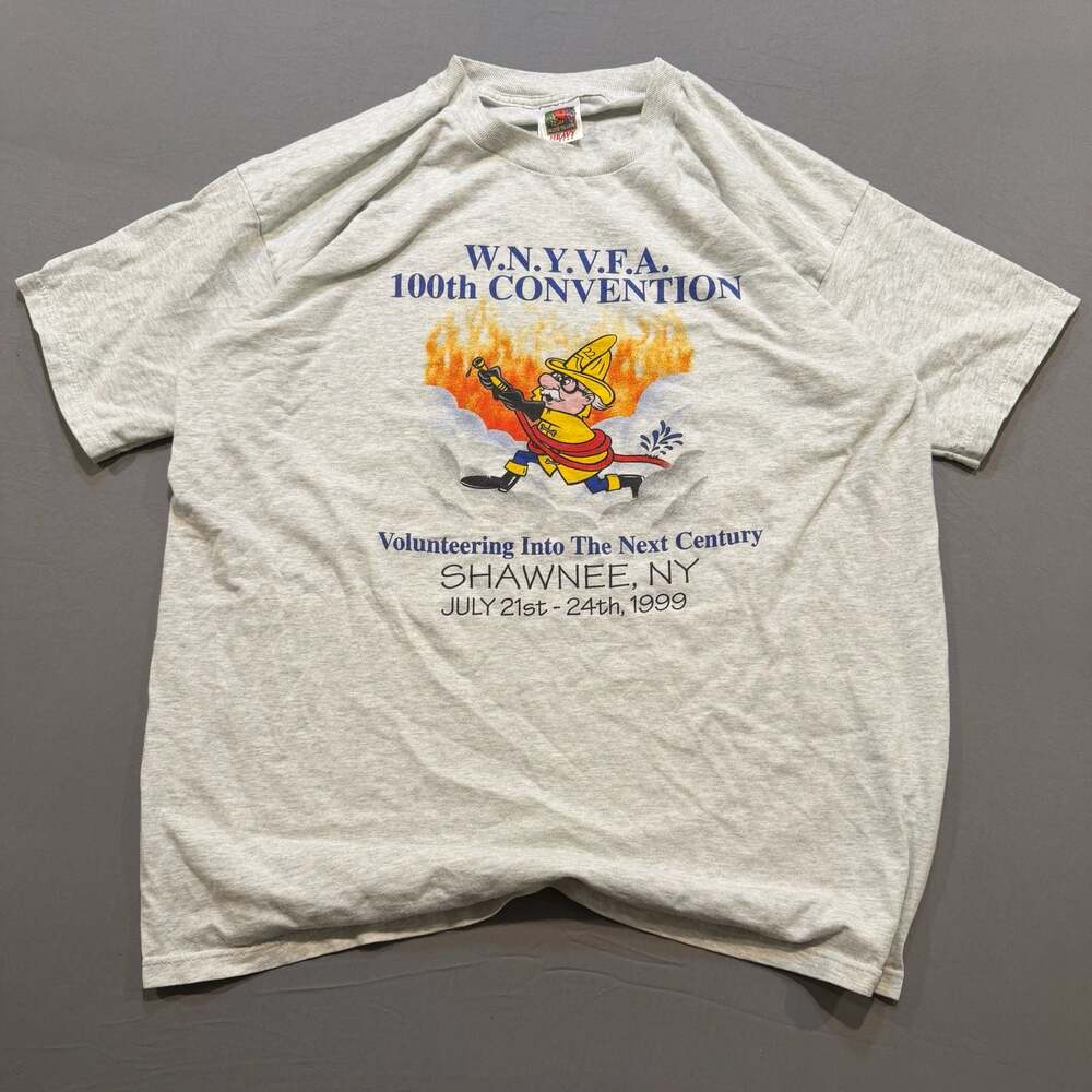 Vintage 1999 Shawnee NY Fire Department WNYVFA 100th Convention T-Shirt XL